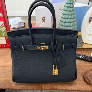 (Her)mes style dark navy bir kin 25 leather bag NEW